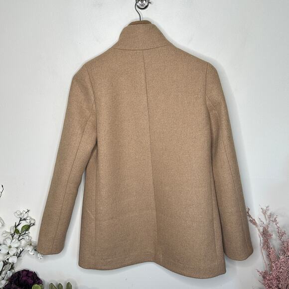 J.CREW Factory Wool Village Coat in Heather Acorn Tan Camel Sz 2 - Picture 5 of 8